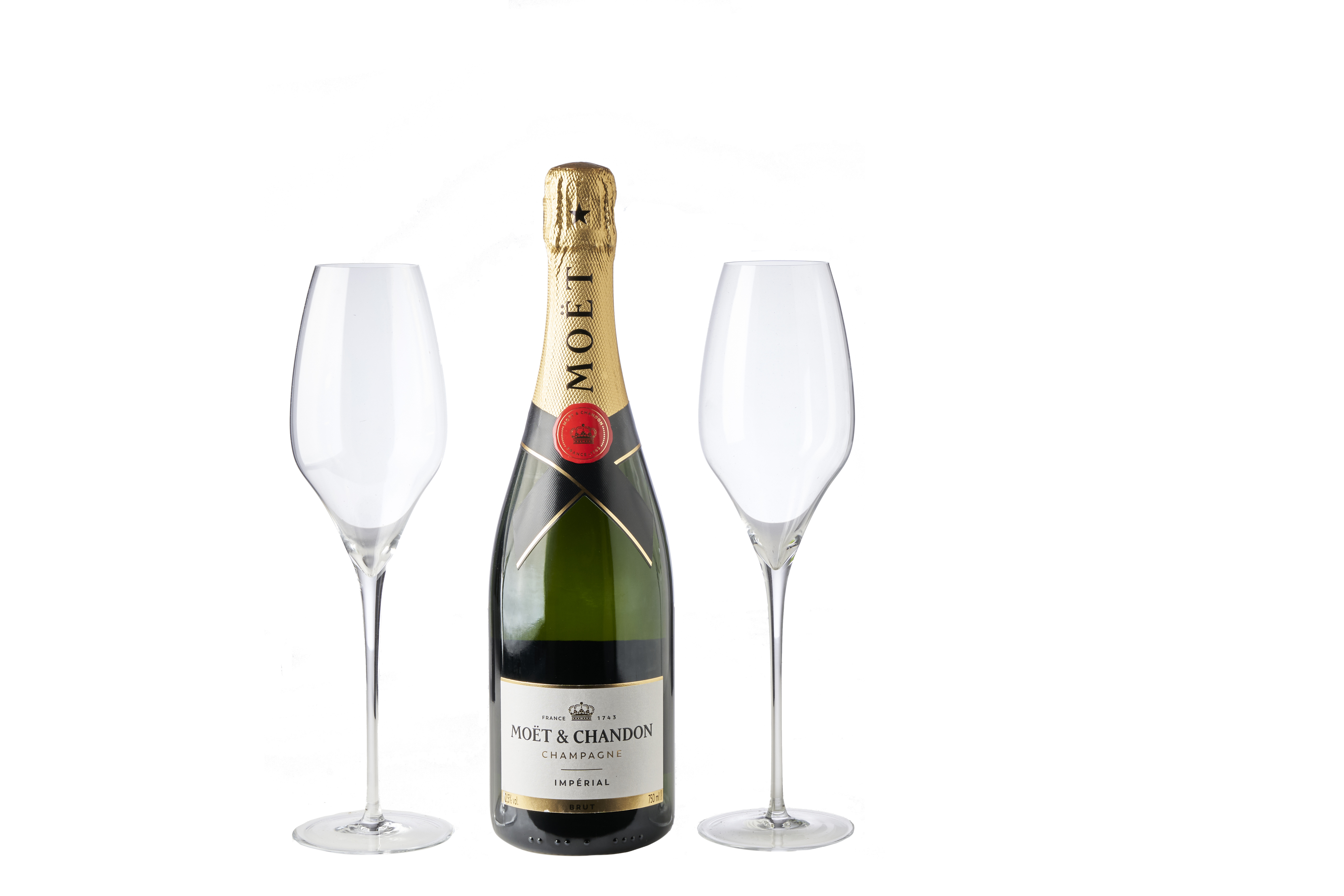 Champagner Set Moët mit 2 Schott Zwiesel Gläser